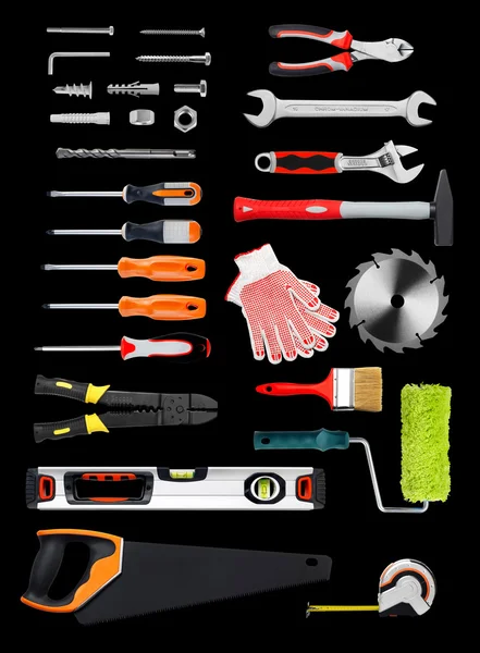 Work tools on black — Stock Photo, Image