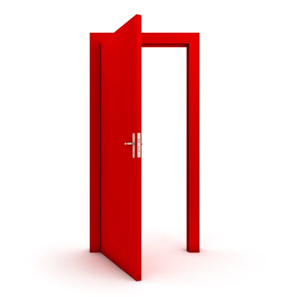 Offene rote Tür — Stockfoto