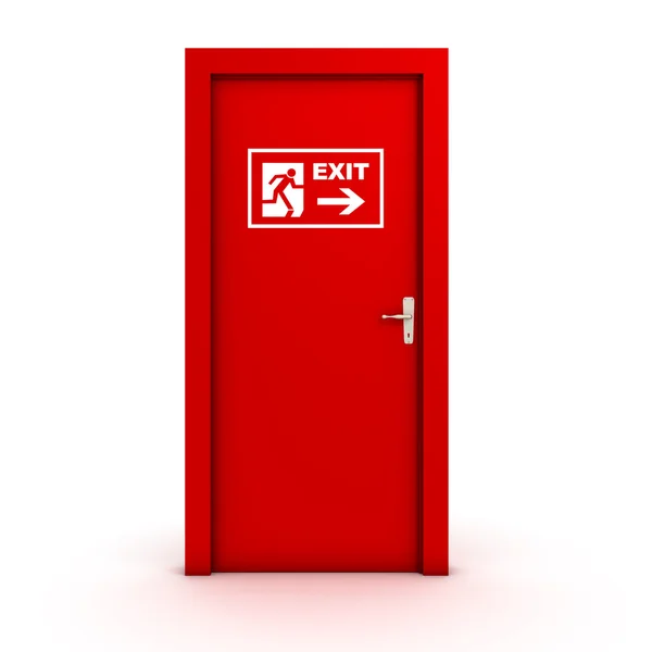 Exit deur op wit — Stockfoto