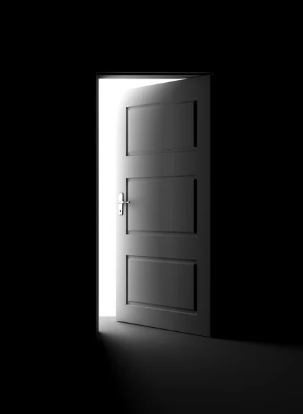 Öppna dörren i mörkret — Stockfoto