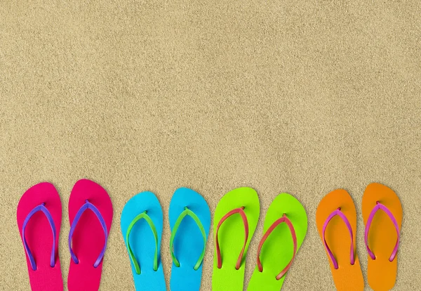 Pantofle na pláži — Stock fotografie