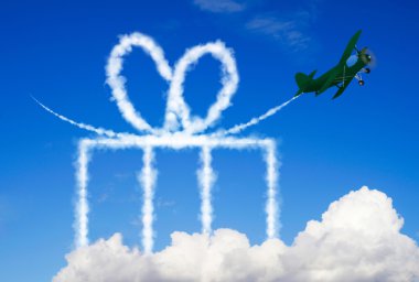 Gift symbol in the sky clipart