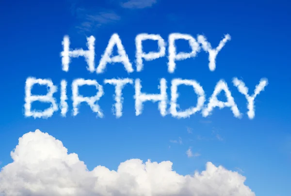 Happy birthday message in the sky — Stock Photo, Image