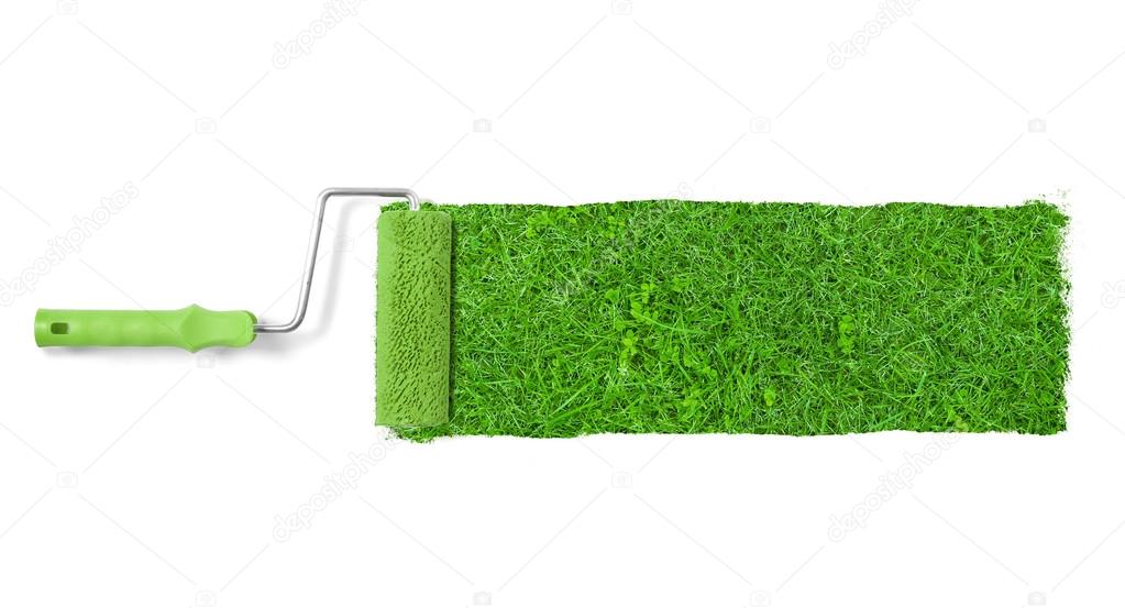 Painting the wall with grass