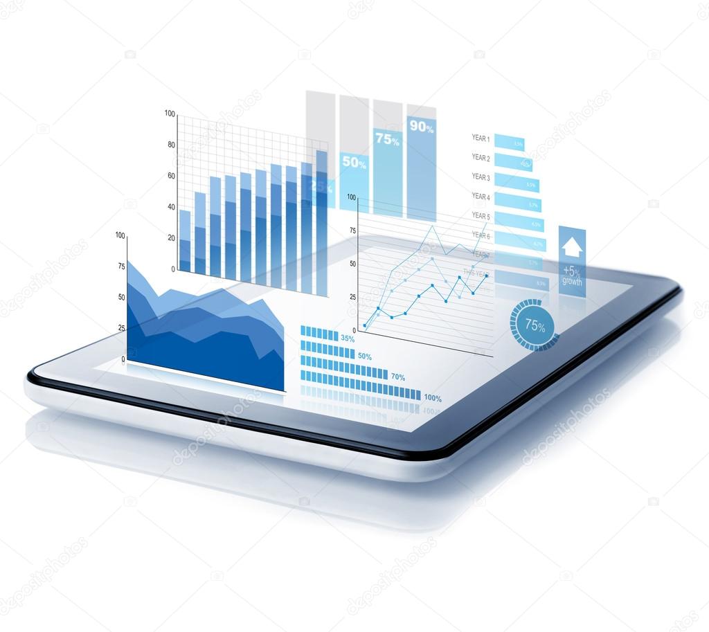 Diagrams projecting from tablet