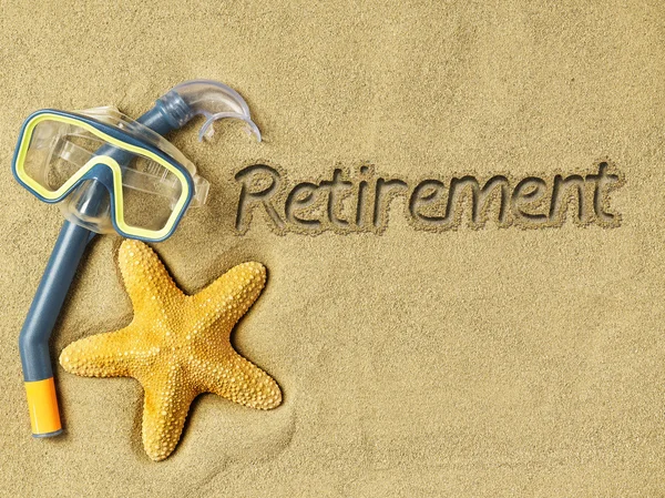 Emeklilik kavramı kum üzerinde