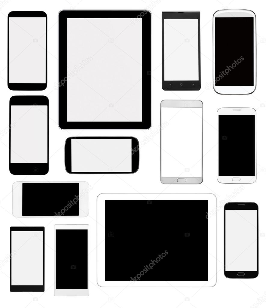 Digital devices on white
