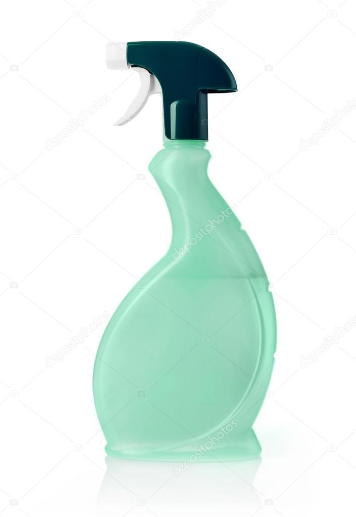 Cleaning bottle on white