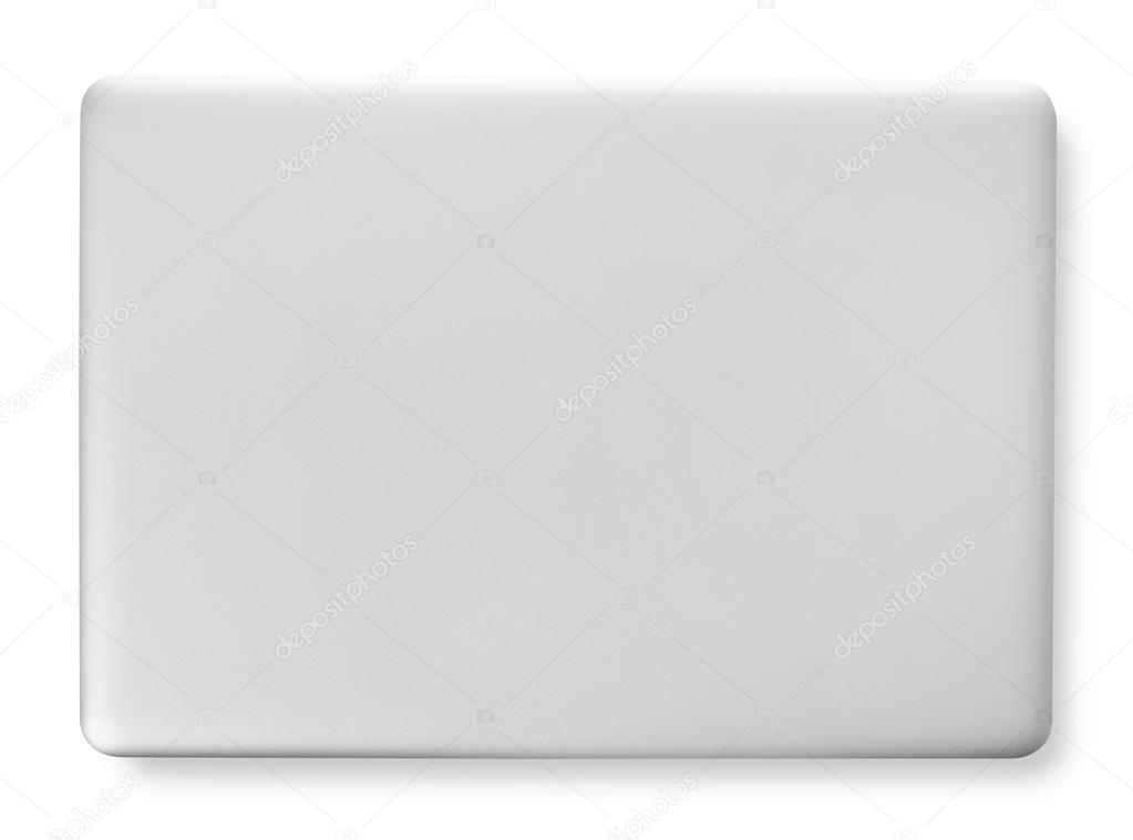 Laptop closed on white