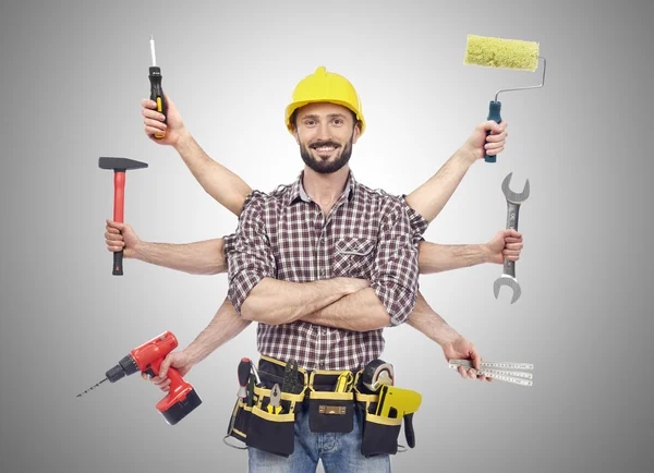 Handwerker mit Werkzeug — Stockfoto