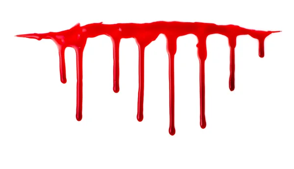 Krev proudí na bílém pozadí — Stock fotografie