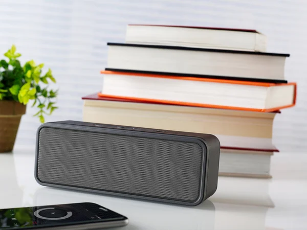 Wireless speaker on a table — Stock Photo, Image