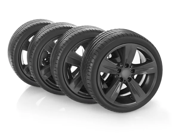 New tires on white — Stock Photo, Image