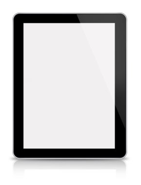 Beyaz adam dijital tablet-ön görünüm
