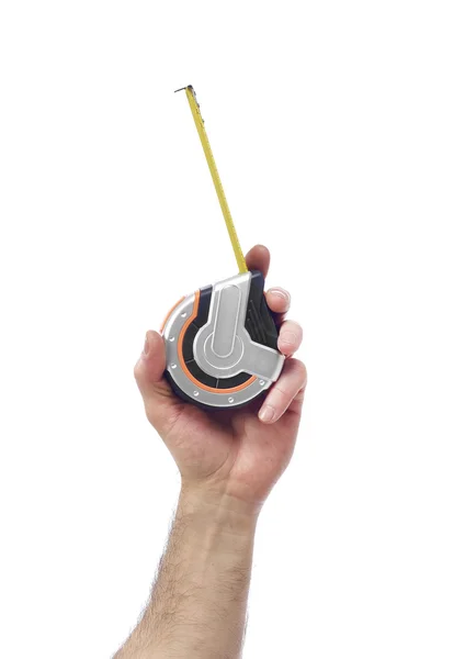 Hand with tape measure — Stock Photo, Image