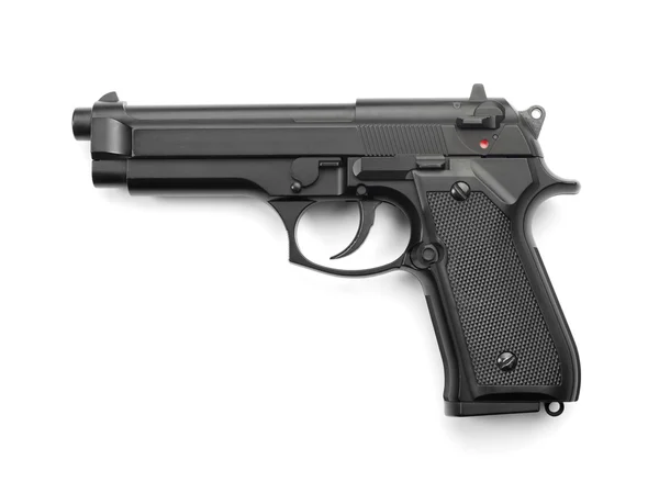 Hand gun on white — Stock Photo, Image