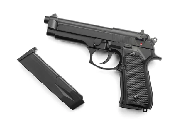 Hand gun on white — Stock Photo, Image