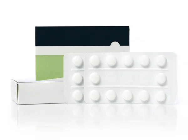 Comprimidos com caixas — Fotografia de Stock