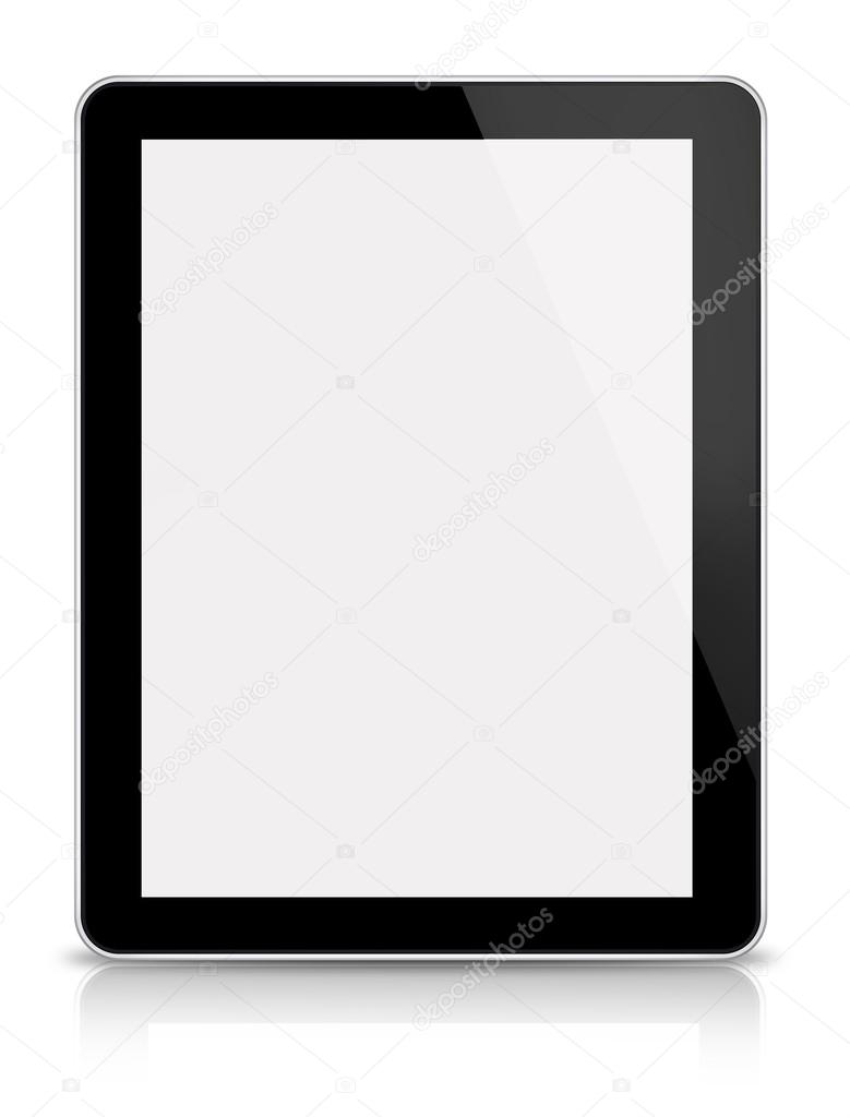 Digital tablet-front view on white backgroun