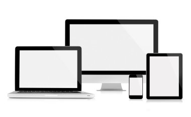 bilgisayar monitör, dizüstü bilgisayar, tablet ve cep telefonu