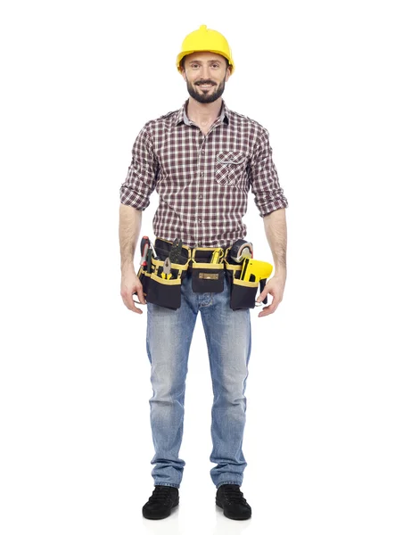 Carpenter with tool belt — Stock Photo, Image