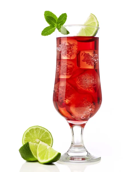 Cocktail with lime — Stock Photo, Image