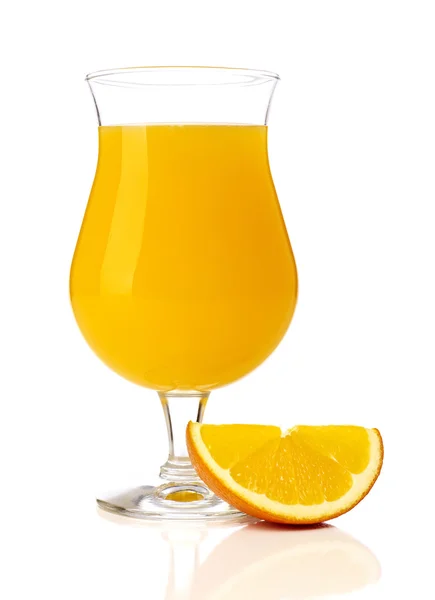 Orange juice and orange slice — Stock Photo, Image