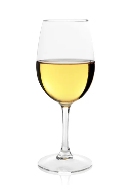 Copa de vino blanco en pantalla táctil —  Fotos de Stock
