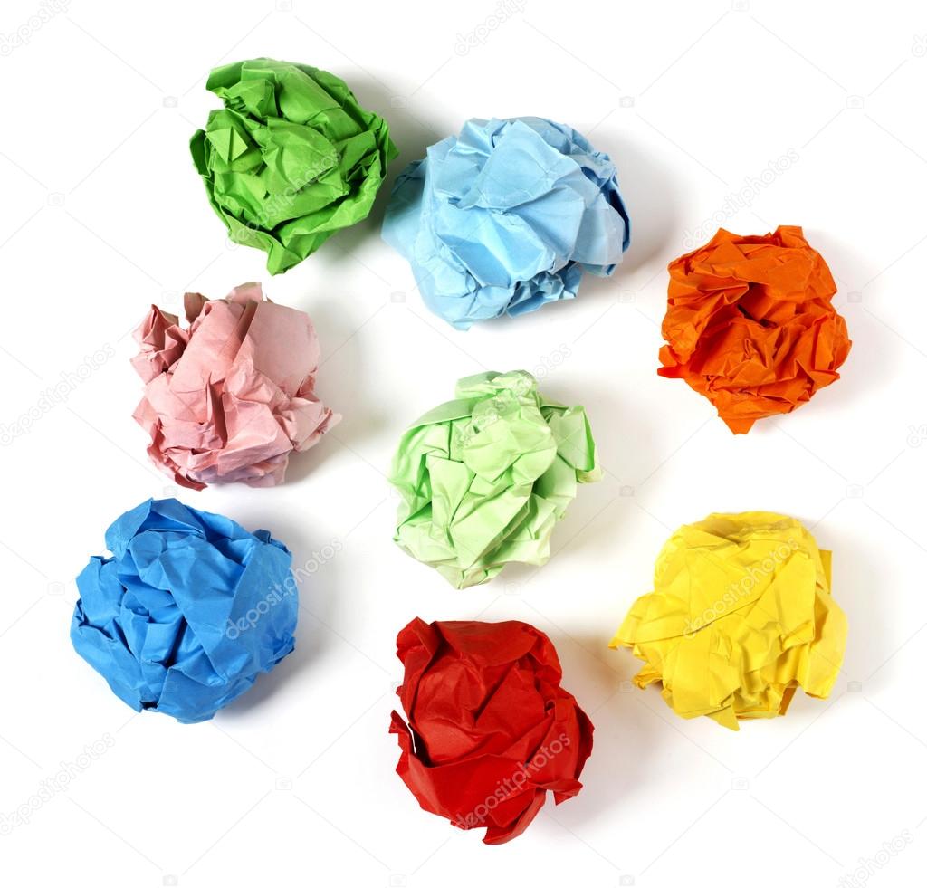 Multi-colored paper balls