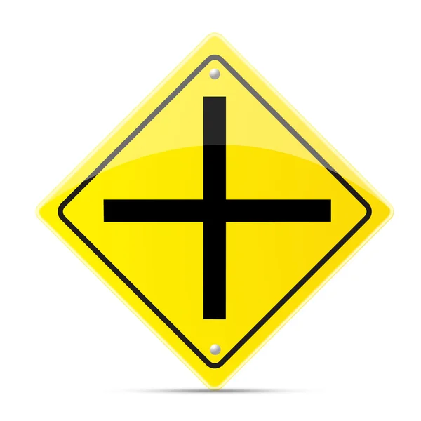 Znak drogowy krzyż — Zdjęcie stockowe