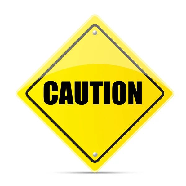 Caution road sign — Stockfoto