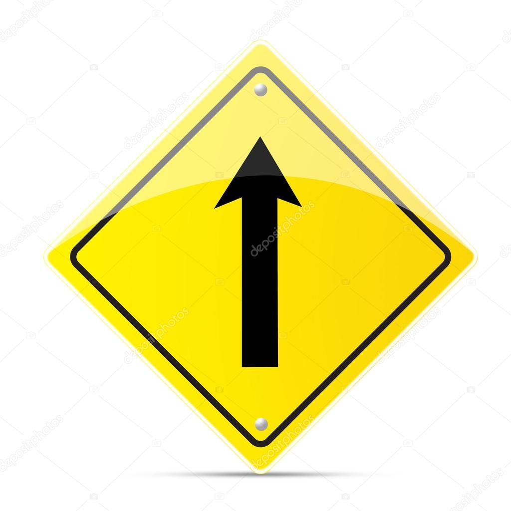 Straight ahead road sign