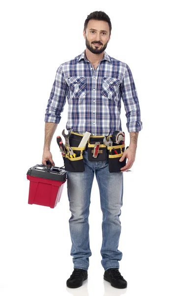 Klusjesman met toolbox — Stockfoto