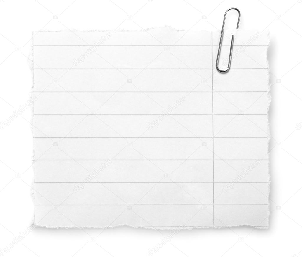 Notepad page with clipboard