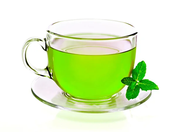 Té verde sobre blanco — Foto de Stock