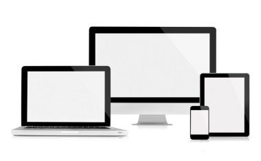 bilgisayar monitör, dizüstü bilgisayar, tablet ve cep telefonu
