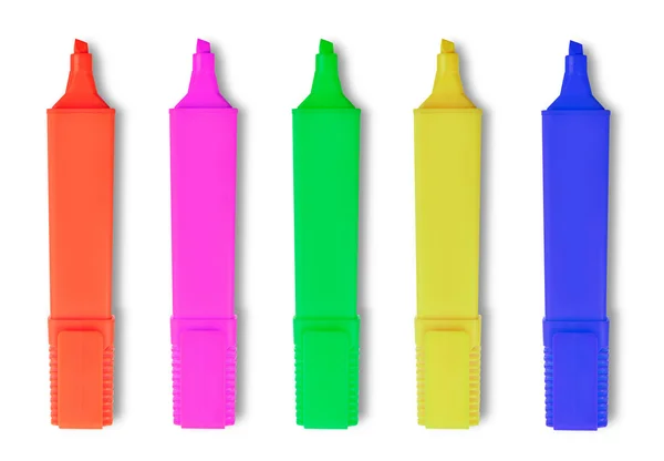 Multi-colored markers on white — Stock Photo, Image