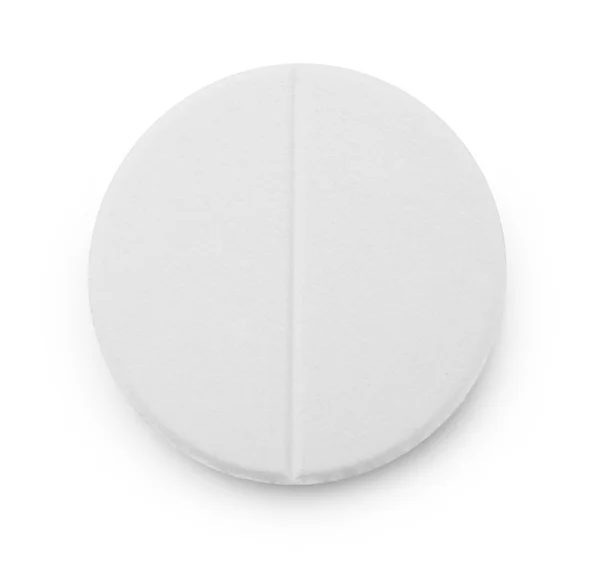 Comprimido sobre branco — Fotografia de Stock