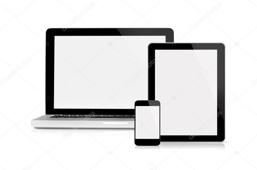 Laptop, tablet and mobile phone