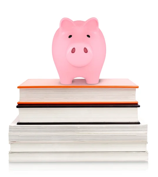 Piggy Bank em cima dos livros — Fotografia de Stock