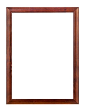 beyaz arkaplanda ahşap resim çerçevesi