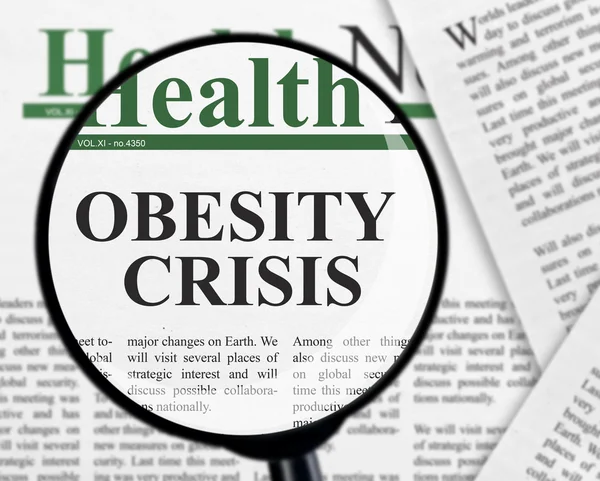 Obezita krize pod lupou — Stock fotografie