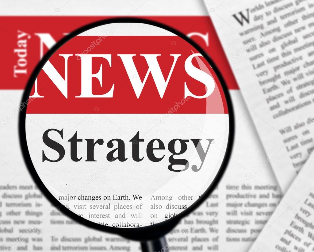 Strategy headline under magnifying glass