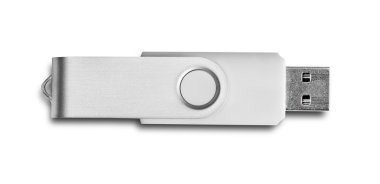 Usb flaş belleği beyaz üzerine izole edildi