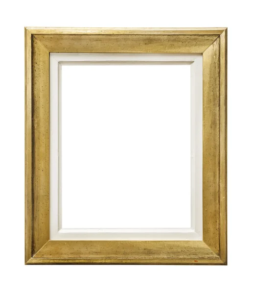 Gouden frame op wit — Stockfoto