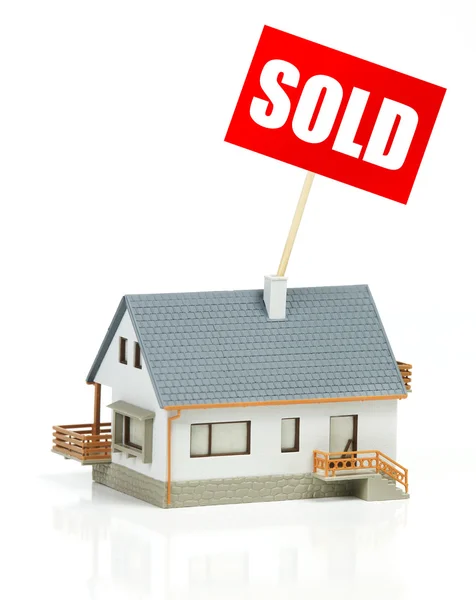 Sold house on white — Stock Photo, Image