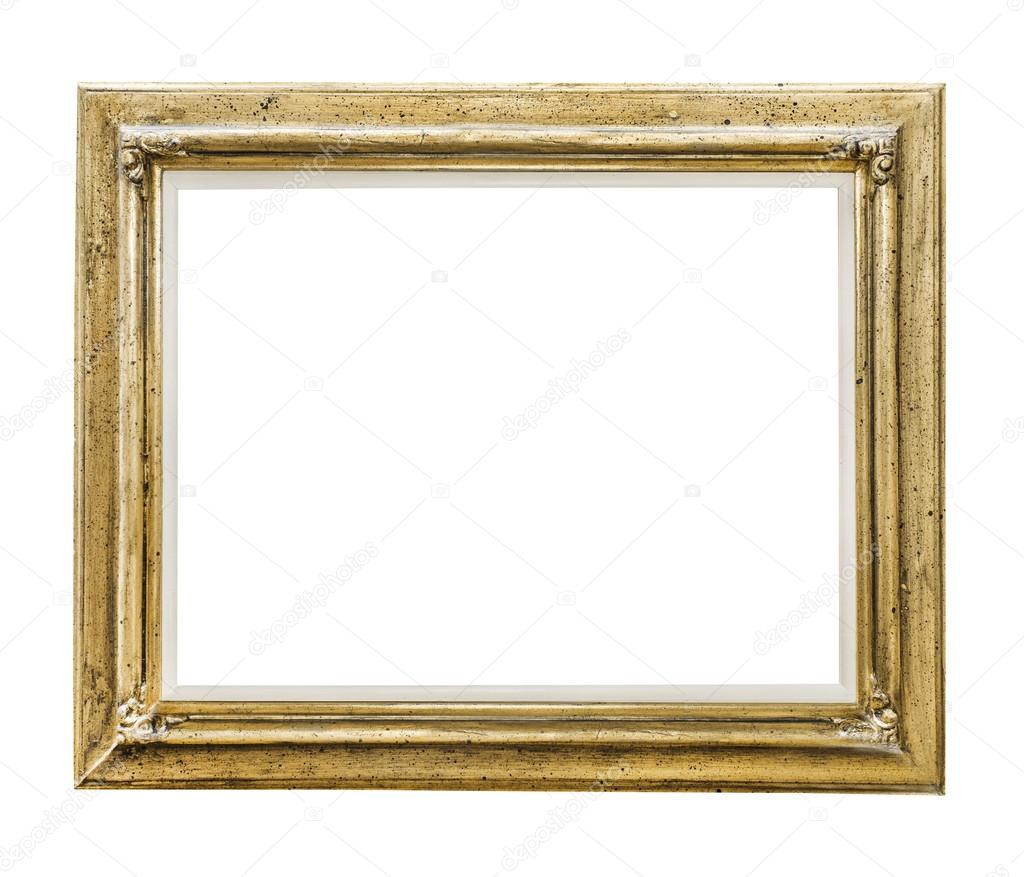 Golden frame on white