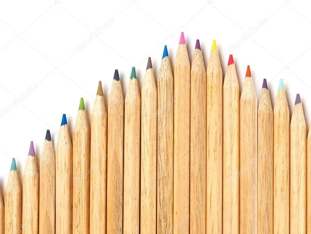 Pencils on white