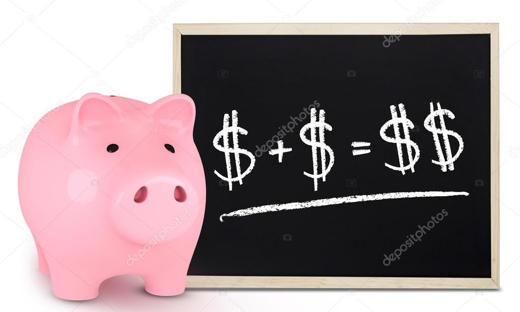 Piggy Bank with savings formula