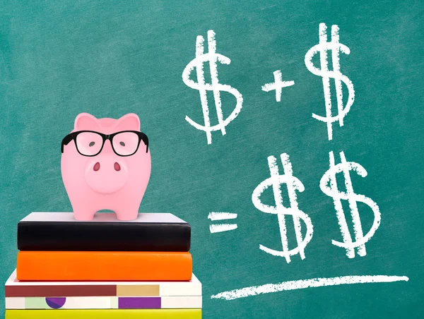 Piggy Bank with savings formula — Stock Photo, Image